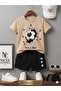 Summer Children's T-Shirt Shorts Unisex (Black Top Printed)