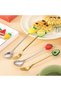 Fruit Figured Premium Children's Witch Figured Stainless Steel Fork and Spoon Set, 6 Pieces (24+ Months) - 4