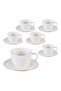 12-Piece Cup With Saucer White 180ml - 2