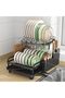 Dish Drying Rack 2 Tier Dish Rack Kitchen Large Capacity Dish Drainer with Auto Drainage - 5