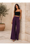 Women's High Waist Double-Breasted Detailed Wide-Leg Trousers - 5