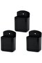 3-Piece Wall-Mount Remote Control Stand, TV Remote Control Holder, Adhesive Controller Bracket, For Home, Black
