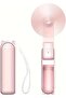 USB handheld pocket fan with rechargeable battery, outdoor folding portable cooling fan (pink)