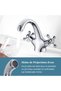 Retro-style basin faucet, double-handle basin faucet, bathroom sink faucet, hot and cold water basin faucet, chrome plated - 4