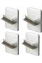 Heavy-Duty Stainless Steel Hooks for Kitchens Bathrooms Hanging Pots Towels Clothes Set of 4 Max Load Capacity 2 kg Each