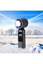 Portable fan, 18.3cm, 5-speed settings, rechargeable turbine fan, 199-speed continuously variable transmission, with light, a summer essential. - 2