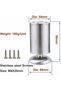 Four 50x80mm furniture legs, stainless steel kitchen cabinet legs, round feet - rubber pads - safe and quiet. - 2