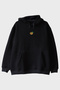 Yellow Apple Patterned Black Embroidery Hoodie
