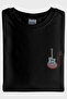Guitar Note Embroidery Music Black T-Shirt - 4