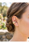 Zircon Stone Leaf Model Earcuff Cartilage Earring, Gold Plated - Non-Pierced Earring with Compression Closure