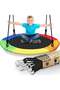 Kids Swing Flying Saucer Tree Swing Set For Kids & Parent Outdoor Toys With Hanging Straps Hooks For Playground Swing Backyard And Playroom Indoor And Outdoor Games For Kids - 5