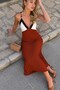 Tile Color Block Pleated Maxi Dress 2067 - 8