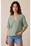 Women's V-Neck Muslin Blouse