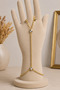 Gold Color Stone Detailed Shahmeran Bracelet Women's Hand Chain Adjustable Stainless Steel - 2