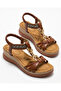 Women's Chain Detailed Wedge Heel Ankle Elastic Sandals