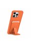 Apple iPhone 12 Pro Compatible Case Flexstand Card Holder Silicone Case Orange - 2
