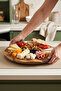 360 Degree Rotatable 34 cm Large Size Acacia Wood Breakfast Deli Presentation and Serving Board, Plate - 3