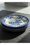 Earthenware Classic Blue Windmill & Floral Pattern Chop Plate, 12.1 Inch, White (Set of 4) - 7