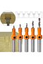 5-Piece 8mm Shank Woodworking Countersunk Chamfer Drill Bit Set with Hex Wrench and Screws - 2