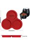 A set of 3 non-stick silicone egg molds, each with three cavities, suitable for air fryers of 6 liters or more. - 3