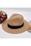 Unisex Straw Sun Hat (natural color, 56-58cm), adjustable UV-protective beach hat & panama hat. - 6