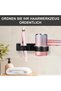 Wall-mounted hair dryer holder, no drilling required, can hold hair dryers and straighteners, self-adhesive wall mount. - 4