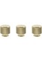 Drum-shaped furniture handles, furniture knobs, cabinet handles, drawer and door handles, gold, 3-piece set