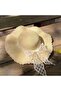 Women's breathable summer straw hat, foldable, UV-protective, wide brim, bow, soft beach sun hat. - 2