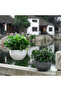 Two outdoor hanging flower pots with rust-proof chains, automatic watering, made of plastic with drainage holes at the bottom, gray, 21 cm. - 4