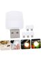 6 LED Night Light USB Portable Warm Light Bulb - White - 4