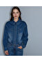 Çıkarılabilir fularlı denim gömlek - 7