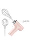 Electric hand mixer w/three speeds, equipped w/two detachable SS whisks, Kitchen whisk for baking, cakes, creams, dough - Pink (185W)