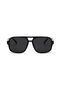 Men's and women's retro sunglasses, classic 70s retro rectangular oversized square sunglasses (black frame, gray lenses) - 2