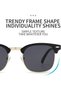 Classic half-rimmed sunglasses, unisex, retro half-rimmed round sunglasses, stylish mirrored lenses, outdoor glasses, 2-pack (black) - 3