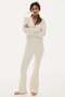 Flared rib-knit trousers
