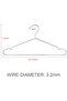 20 metal coat hangers, sturdy and durable, ultra - thin stainless steel, space - saving, 15.7 inches (3.2 mm) thick, for home use, stainless steel... - 5
