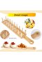 Light Brown 40x7.1x4.8 cm W-Shaped Bamboo Tortilla Holder Tray - 5