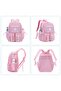 Highly durable mesh backpack with a transparent design, suitable for swimming, beach, sports, work, and travel (pink). - 4