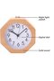 Solid wood pointer small alarm clock, silent watch - octagonal yellow - 3