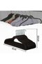 Clothes hangers, suitable for wardrobes, non-slip flocked clothes hangers, household non-marking clothes hangers, black, 20-pack. - 2