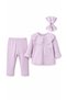 Baby Girl Lace Collar 3-Piece Set with Bandana and Cotton Tights, 3-18 Months - 3