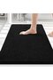 Bathroom Mat 40x60cm Super Soft Absorbent Fleece Machine Washable Black