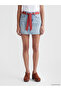 Two Mt Shop Quality Slim Fit Belted Mini Jean Skirt - 2