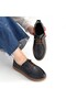 Guot Black Leather Lace-Up Ballerina Shoes - 4