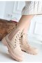 Harte Nude Skin Lace up Boots - 2