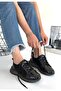 Piona Black Patent Leather Gray Sole Sneakers - 2