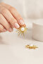 Yellow Pearl Detailed Star Shaped Bijouterie Earrings Women's Accessory - 4