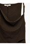 Drape Detailed Sleeveless Asymmetrical Drape Collar Blouse with Accessories - 3