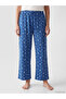 Lcw Dream Navy Blue Elastic Waist Patterned Women's Capri Pajama Bottoms - 2