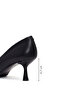 Women's Black Thin Heeled Leather Stiletto Af200020Dv - 4